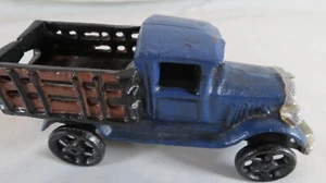 Vintage Cast Iron Model A Stake Bed  Truck 6" Unbranded & Painted - Picture 1 of 4