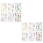  12 Sheets Self- Adhesive Flower Stickers Decor DIY The Flowers