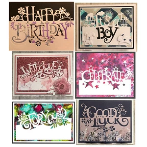 Dies Congratulation Metal Cutting Dies Scrapbooking Embossing Card Crafts Decor - Picture 1 of 19