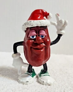 Vintage 1988 California Raisin Figure Santa Hat 3" Tall Green Sneakers - Picture 1 of 6