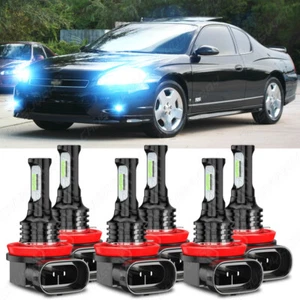For Chevy Monte Carlo 2006 2007 8000K Ice Blue LED Headlight Fog Light Bulbs Kit - Picture 1 of 12