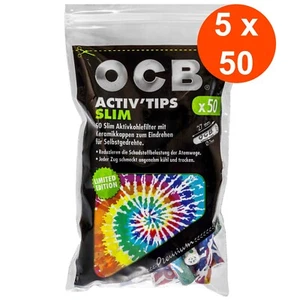 OCB Activ' Tips SLIM 5 x 50 Filter Aktivkohle 7mm | 5 Beutel | LIMTED EDITION - Bild 1 von 4