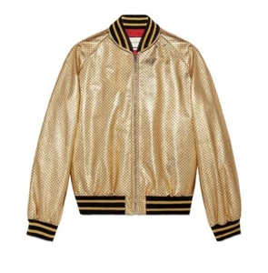 NEU Luxury Original GUCCI Damen Women`s Leder Bomberjacke- 519455- Große-D-36. - Picture 1 of 12