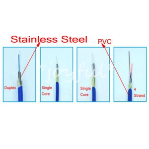 300M Armored Fiber Cable Pigtail Cable ST-ST SM 9/125 Duplex Fiber Patch Cord - Afbeelding 1 van 1
