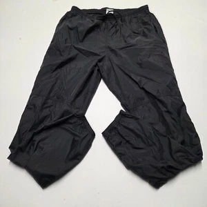 Vintage Nike Track Pants Mens L Large Black Windbreaker Nylon Zip White Tag Y2K - Picture 1 of 10