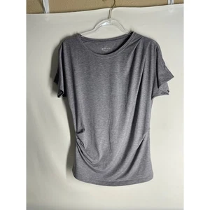Athleta Essence Plissee Tee grau Größe S Kurzarm T-Shirt gerafft  - Bild 1 von 6