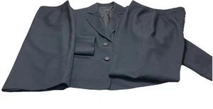 Jones Wear Blue Lined 3-Piece Midi Skirt/High-Rise Wide Leg Pant Suit Women’s 12 - Picture 1 of 11