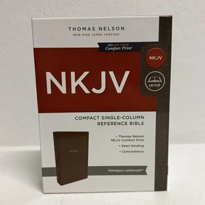 NKJV, kompakte einspaltige Referenzbibel, Kunstleder, braun, bequem - Bild 1 von 12