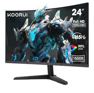 KOORUI 24″ 180 Hz Curved FHD Gaming Monitor 1 ms VA Panel Adaptive Sync HDMI/DP - Picture 1 of 7