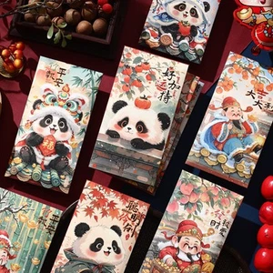 Set of 6 Rote Papier-Geldumschläge Passend Für Chinesisches Neujahr - Picture 1 of 17