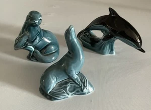 Poole Keramik Robbe, Otter und Delfin blau - Bild 1 von 8