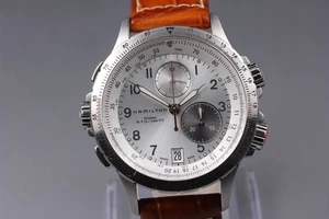 [Casi COMO NUEVO con Caja] Reloj de Cuarzo Hamilton Caqui ETO H776220 Esfera Plateada Fecha - Imagen 1 de 12