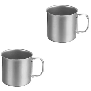 Set 2 Tazze Tazza Inox Manici Pieghevoli Campeggio con Coperchio - Foto 1 di 12