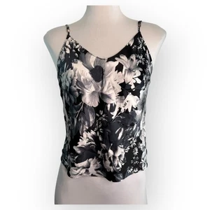 Victoria's Secret Black Floral Cami Top Spaghetti Strap Size Small - Picture 1 of 4