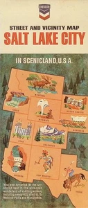 1966 Salt Lake City Utah ausklappbare Karte Straßenumgebung - Bild 1 von 2