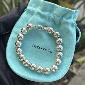 Tiffany & Co. HardWear Ball Bead Bracelet 10mm S. Silver 925 w/ Pouch - 7.5" - Picture 1 of 16