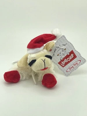 Christmas/Xmas Themed 7in Lamb Chop Toy Squeaker Santa Hat - NWT - Image 1 of 4