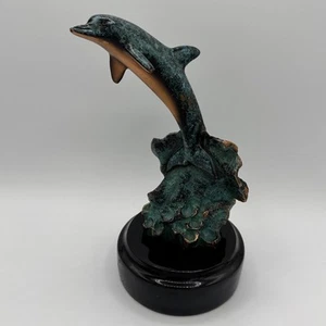 8,5" Donjo 2000 Bronze Delfin reitet auf einer Welle Künstler signiert hervorragende Details R - Bild 1 von 24