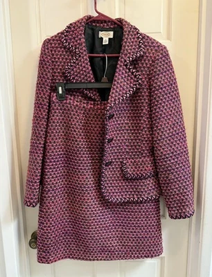 Traje Vintage Talbots Rosa 2 Piezas Hecho en EE. UU. Negocios Mohair, Lana Algodón Foto 1 de 4
