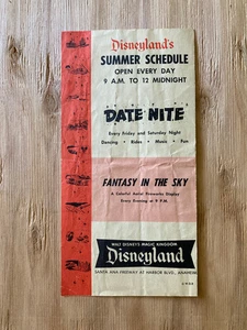 DISNEYLAND Summer Schedule/First Time Visitors brochure 1950s disney - Picture 1 of 3