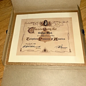 1967 TELEPHONE PIONEERS OF AMERICA Certificate in Original Box - Picture 1 of 8