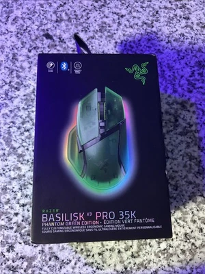 Razer Basilisk V3 Pro 35K Phantom Green Edition Wireless Gaming Mouse US Seller - Image 1 of 4