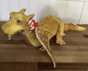 Ty 2008 Tempest Gold glitzernder Drache Plüschtier klassisch nicht mehr produziert BORDERS exklusiv - Bild 1 von 8