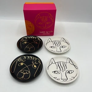 Kate Spade New York Lenox Set Of 4 Dog And Cat Coasters - Picture 1 of 7