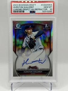 2023 Bowman Chrome Draft Hurston Waldrep Refractor Auto /499 PSA 10 Braves - Picture 1 of 3