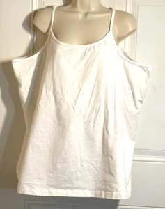 Roaman’s White Cami Tank Top Shirt Blouse Built in Bra Women's Plus Size 4-XL - Picture 1 of 9