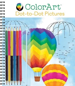 ColorArt: Dot-To-Dot Pictures Coloring Book w/Colored Pencils New/Factory Sealed - Imagen 1 de 3