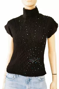 Vintage Roberto Cavalli Gr. L Perlen und gehäkelt verziert Wollmischung Pullover - Bild 1 von 4