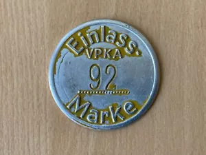 DDR, Einlass-Marke VPKA (Volkspolizei Kreisamt), Aluminium - Bild 1 von 4