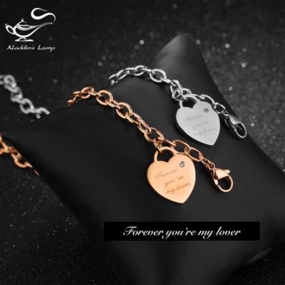 Bracciale a Maglia-Ciondolo-Frase Emozionale-ZIRCONE-Donna-Acciaio Inossidabile - Immagine 1 di 4