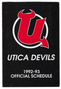 1992-93 Utica Devils AHL Hockey Schedule !!! MVCC Hawks - Picture 1 of 3