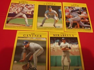 Lotto 5 carte Fleer Milwaukee Brewers 1991 - Foto 1 di 2
