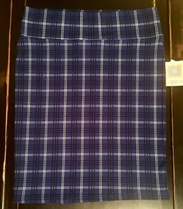 Neu mit Etikett 3XL weiß DUNKELBLAU schwarz kariert Karo LuLaRoe CASSIE Bleistiftrock Schal EINHORN - Bild 1 von 3