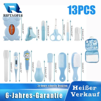 4MOMS Baby Pflegeset Neugeborene Thermometer Nagelschere Haarbürste Nasenaspirator