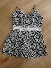 PARISIAN COLLECTION ladies black white floral shorts playsuit all in one uK 16