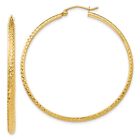 Gift for Mothers Day 10k Yellow Gold 2.8x46mm Hollow Hoop Earrings 2.63g