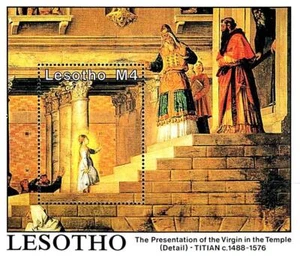 LESOTHO 1991 WEIHNACHTEN / TIZIAN GEMÄLDE S/S #1 POSTFRISCH ** JUDAICA 💲 KOSTENLOSER VERSAND💲 - Bild 1 von 1