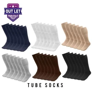6-12-18 Pairs Men's Tube socks Over The Calf Sports Cotton Socks Big & Tall - Picture 1 of 14