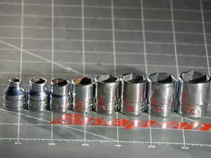 Snap On 8Pc SAE 3/8 Drive Shallow Socket Set 1/4 3/8-3/4 6Pt Dr 8 Piece New Logo - Picture 1 of 3