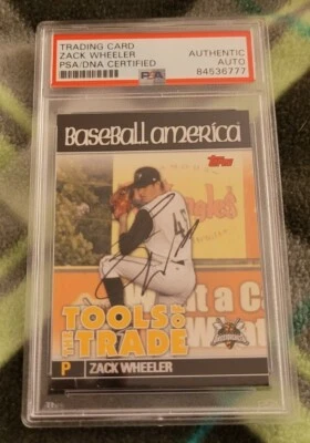 Zack Wheeler signed 2010 Topps Pro Debut Baseball Card IP auto PSA #84536777 - Image 1 of 3