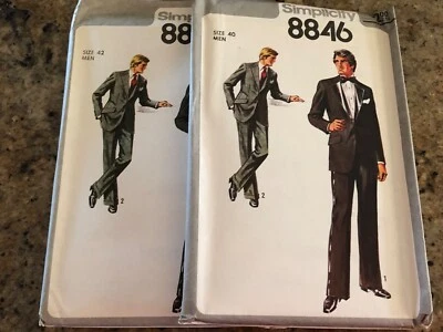 🦋 1978 OLD/NEW STOCK SIMPLICITY #8846 - MEN'S LINED TUXEDO or SUIT PATTERN FF - Image 1 of 2