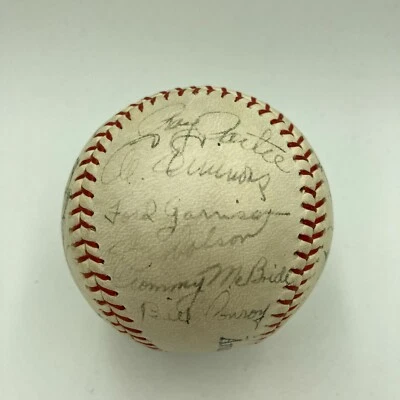 Nice 1943 Boston Red Sox Team Signed Baseball Ted Williams Al Simmons JSA COA - Image 1 of 4