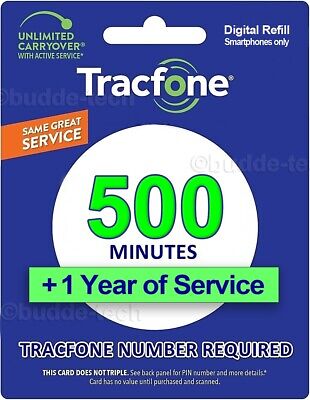 TracFone 500 Minutes +1 YEAR 365 Days - Talk Time Refill Card SmartPhone Airtime • 79.77$