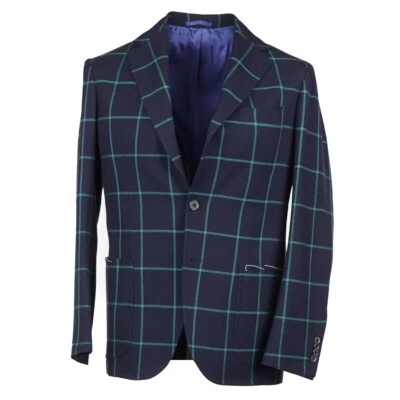 Abrigo deportivo de lana a cuadros ventana Sartorio by Kiton 40R (UE 50) NUEVO CON ETIQUETAS Foto 1 de 4