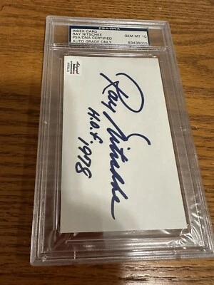RAY NITSCHKE Signed Cut Index Card  PSA/DNA Slab COA Packers HOF Gem Mint 10 ! - Image 1 of 4
