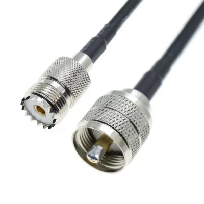 UHF male PL259 to UHF female SO239 connector lot RF Coaxial jumper Cable RG58 - Image 1 of 2